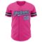 Custom Pink Light Blue-Black Authentic Baseball Jersey