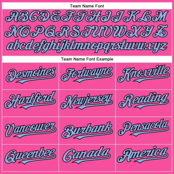 Custom Pink Light Blue-Black Authentic Baseball Jersey