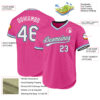 Custom Pink Black-Light Blue Authentic Throwback Baseball Jersey