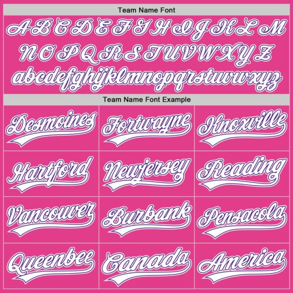 Custom Pink White-Purple Authentic Throwback Baseball Jersey