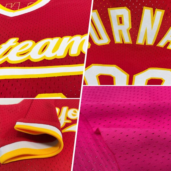 Custom Pink Green-White Authentic Throwback Baseball Jersey