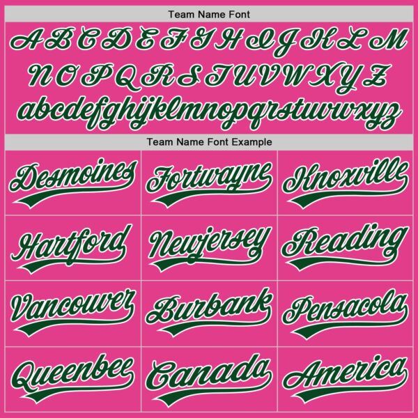 Custom Pink Green-White Authentic Throwback Baseball Jersey