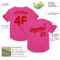 Custom Pink Red Mesh Authentic Throwback Baseball Jersey