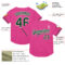 Custom Pink Green-White Mesh Authentic Throwback Baseball Jersey