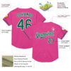 Custom Pink Kelly Green-White Mesh Authentic Throwback Baseball Jersey