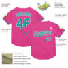 Custom Pink Teal-White Mesh Authentic Throwback Baseball Jersey