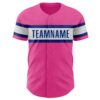 Custom Pink White-Royal Authentic Baseball Jersey