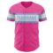 Custom Pink White-Light Blue Authentic Baseball Jersey