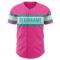 Custom Pink White-Aqua Authentic Baseball Jersey