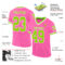 Pink0363-1 Custom Pink Neon Green-White Mesh Authentic Throwback Football Jersey