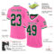 Pink0364-1 Custom Pink Green-White Mesh Authentic Throwback Football Jersey