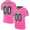 Pink0364 Custom Pink Green-White Mesh Authentic Throwback Football Jersey
