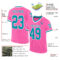 Custom Pink Teal-White Mesh Authentic Throwback Football Jersey