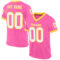 Pink0367 Custom Pink White-Gold Mesh Authentic Throwback Football Jersey