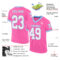 Pink0369-1 Custom Pink White-Light Blue Mesh Authentic Throwback Football Jersey