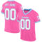 Pink0369 Custom Pink White-Light Blue Mesh Authentic Throwback Football Jersey