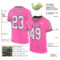 Pink0371-1 Custom Pink White-Black Mesh Authentic Throwback Football Jersey