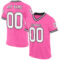 Pink0371 Custom Pink White-Black Mesh Authentic Throwback Football Jersey