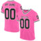 Pink0373 Custom Pink Black-White Mesh Authentic Throwback Football Jersey
