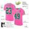 Custom Pink Kelly Green-White Mesh Authentic Throwback Football Jersey