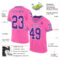 Custom Pink Purple-White Mesh Authentic Throwback Football Jersey
