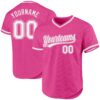 Custom Pink White Authentic Throwback Baseball Jersey