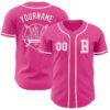 Custom Pink White Authentic Baseball Jersey