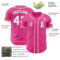 Custom Pink White-Gray Authentic Baseball Jersey