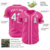 Custom Pink White-Black Authentic Baseball Jersey