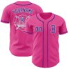 Custom Pink Purple-White Authentic Baseball Jersey