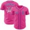 Custom Pink Purple-White Authentic Baseball Jersey