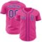 Custom Pink Purple-White Authentic Baseball Jersey
