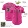 Custom Pink Green-White Authentic Baseball Jersey