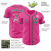 Custom Pink Kelly Green-White Authentic Baseball Jersey