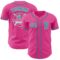 Custom Pink Teal-White Authentic Baseball Jersey