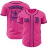 Custom Pink Purple-Black Authentic Baseball Jersey