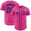 Custom Pink Purple-Black Authentic Baseball Jersey