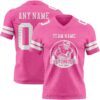Custom Pink White Authentic Football Jersey