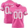 Custom Pink White Authentic Football Jersey
