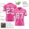 Custom Pink White Authentic Football Jersey