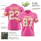 Pink0424-2 Custom Pink White-Yellow Authentic Football Jersey