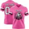 Pink0425-1 Custom Pink White-Black Authentic Football Jersey