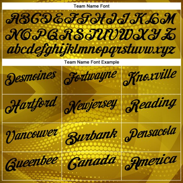 Custom Old Gold Black 3D Bowling Abstract Halftone Performance Polo Shirt