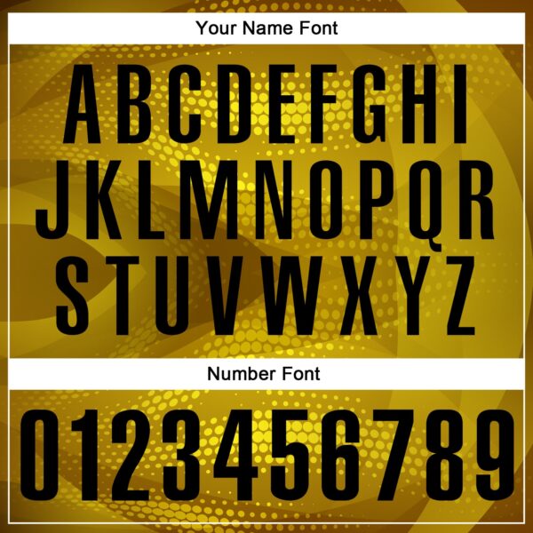 Custom Old Gold Black 3D Bowling Abstract Halftone Performance Polo Shirt