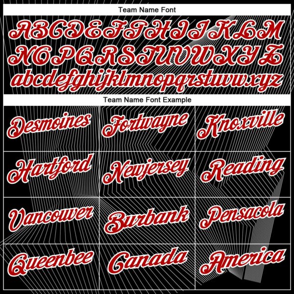 Custom Black Red-White 3D Bowling Line Performance Polo Shirt