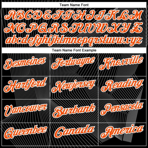 Custom Black Orange-White 3D Bowling Line Performance Polo Shirt