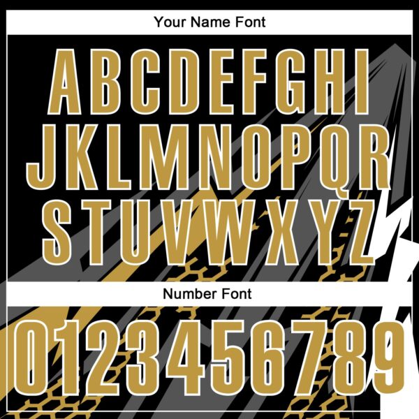 Custom Black Old Gold-White 3D Bowling Geometric Shape Performance Polo Shirt