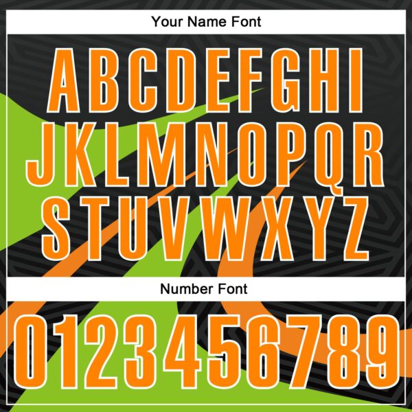 Custom Black Bay Orange-Neon Green 3D Bowling Geometric Shape Performance Polo Shirt