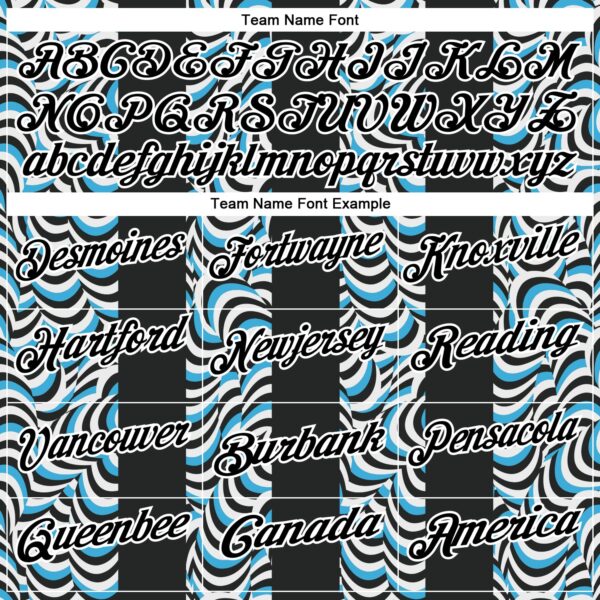 Custom Black Sky Blue-White 3D Bowling Geometric Shape Performance Polo Shirt