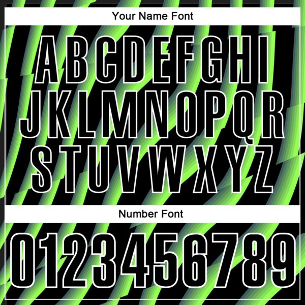 Custom Black Neon Green-White 3D Bowling Geometric Shape Performance Polo Shirt